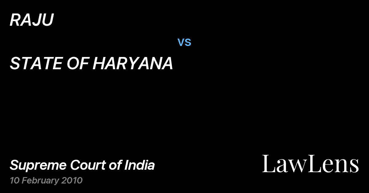 Preview image for RAJU vs. STATE OF HARYANA