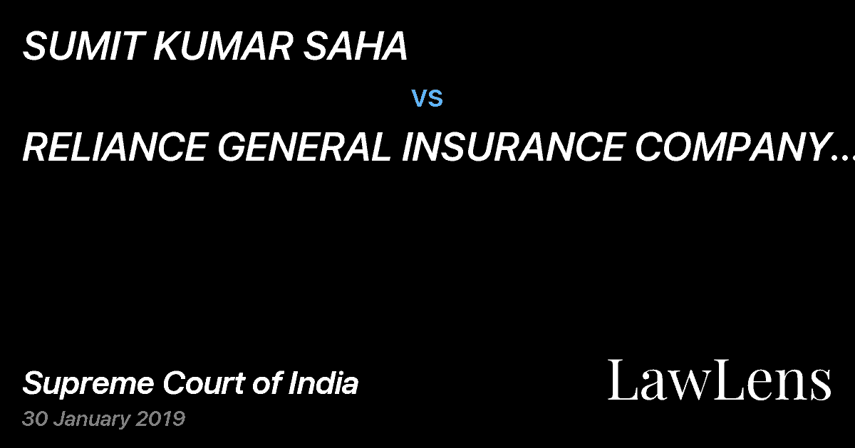 Preview image for SUMIT KUMAR SAHA vs. RELIANCE GENERAL INSURANCE COMPANY LIMITED