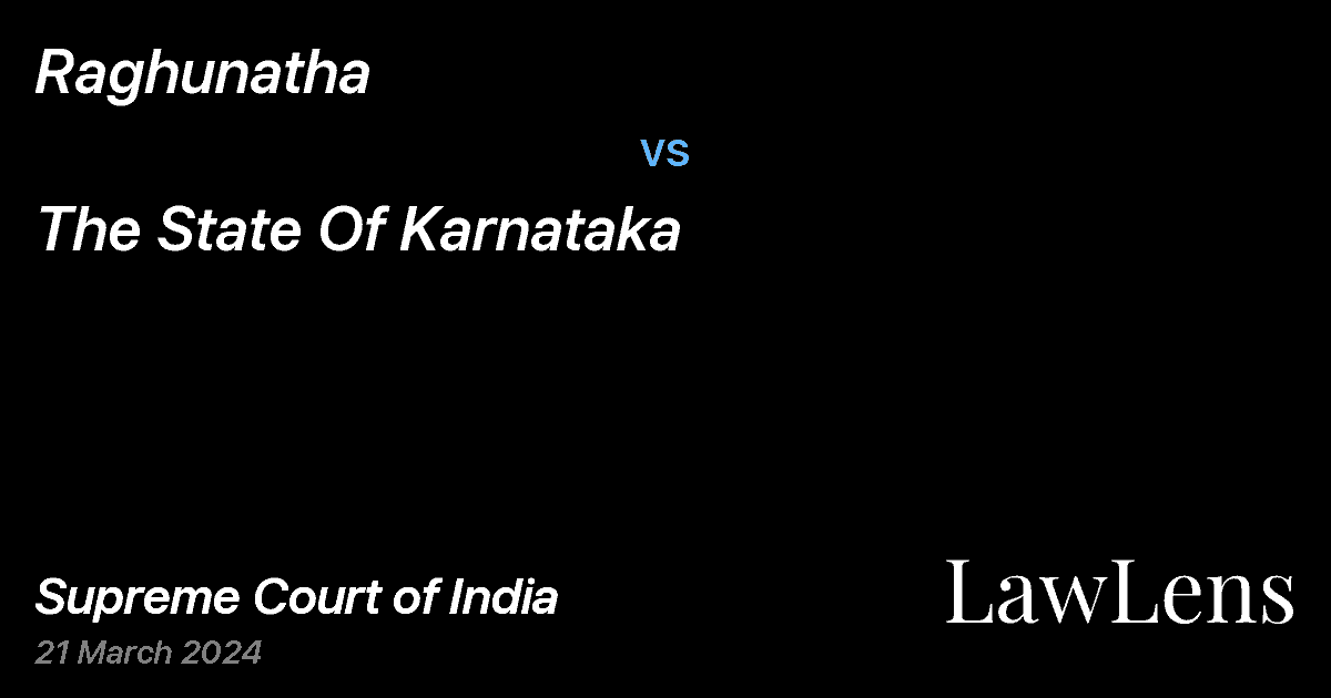 Preview image for Raghunatha vs. The State Of Karnataka