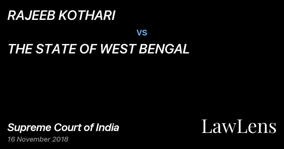 Preview image for RAJEEB KOTHARI vs. THE STATE OF WEST BENGAL