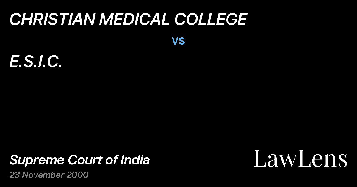 Preview image for CHRISTIAN MEDICAL COLLEGE vs. E.S.I.C.