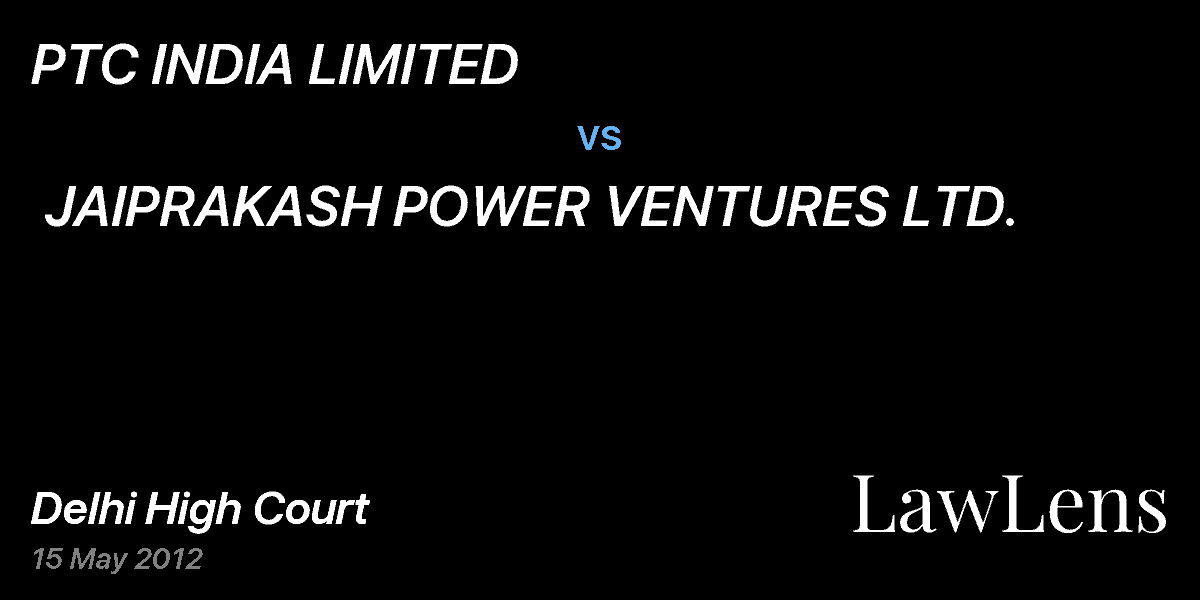 Preview image for PTC INDIA LIMITED  vs.  JAIPRAKASH POWER VENTURES LTD.