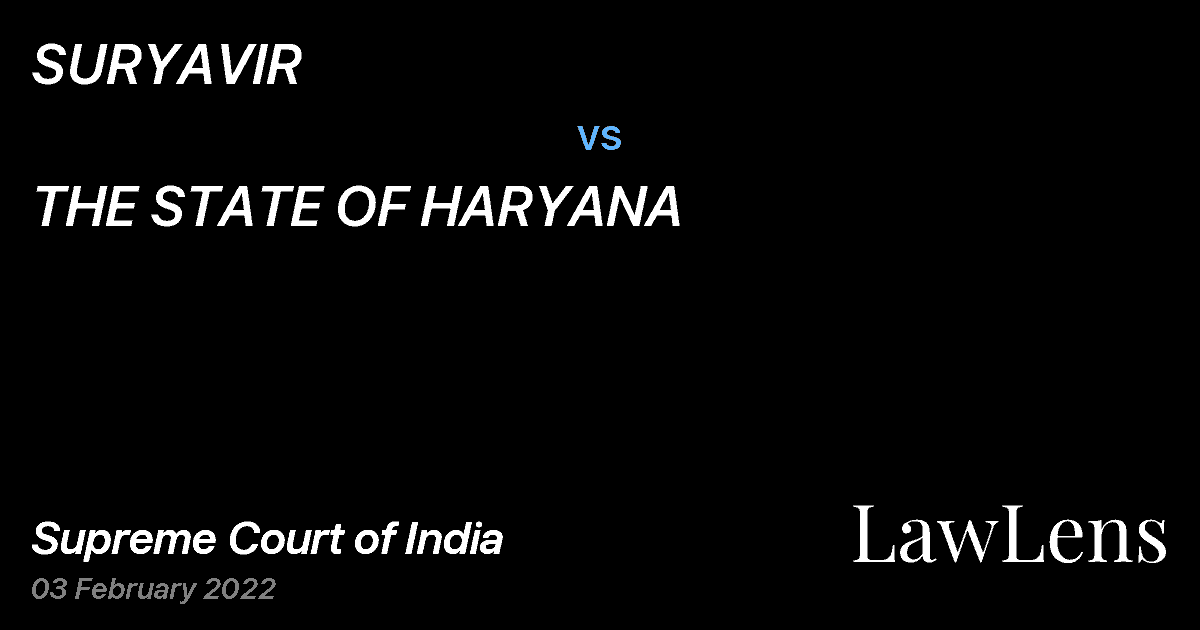 Preview image for SURYAVIR vs. THE STATE OF HARYANA