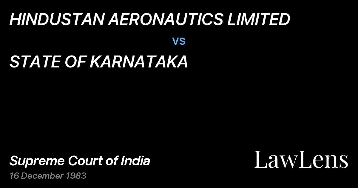 Preview image for HINDUSTAN AERONAUTICS LIMITED vs. STATE OF KARNATAKA