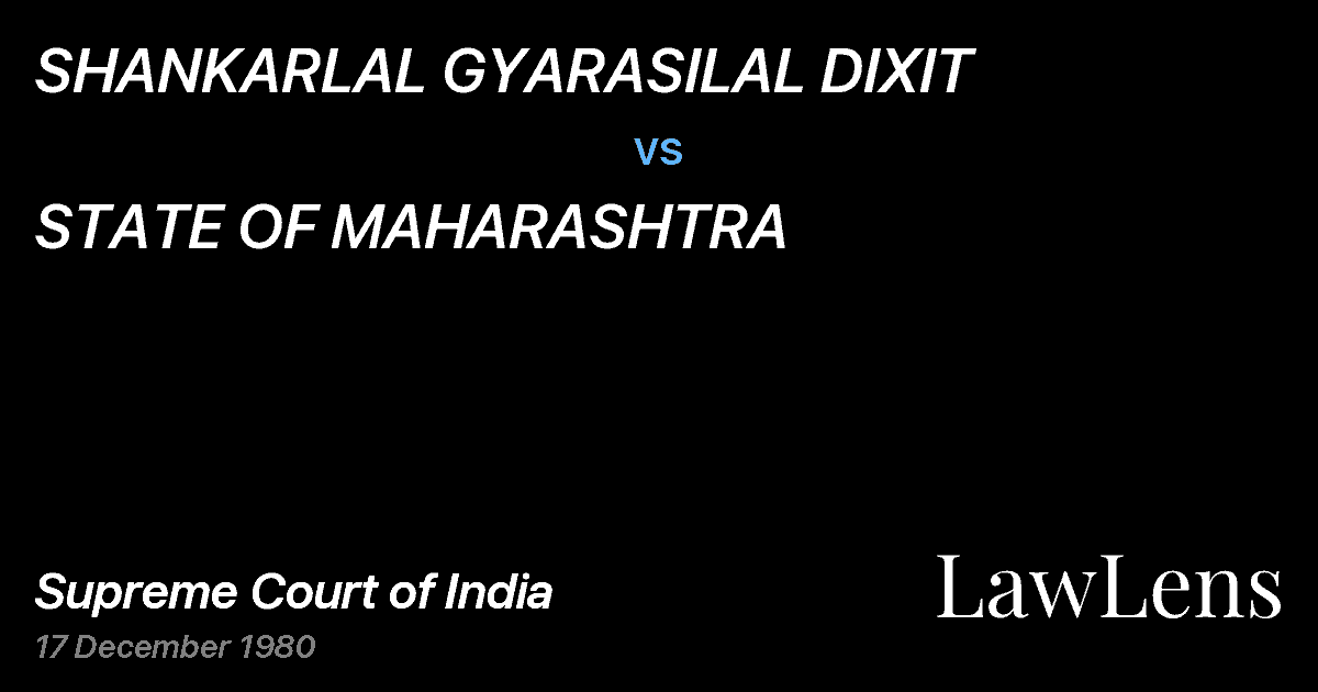 Preview image for SHANKARLAL GYARASILAL DIXIT vs. STATE OF MAHARASHTRA