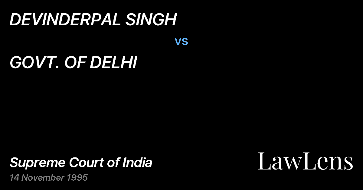 Preview image for DEVINDERPAL SINGH vs. GOVT. OF DELHI