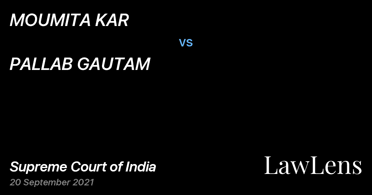Preview image for MOUMITA KAR vs. PALLAB GAUTAM