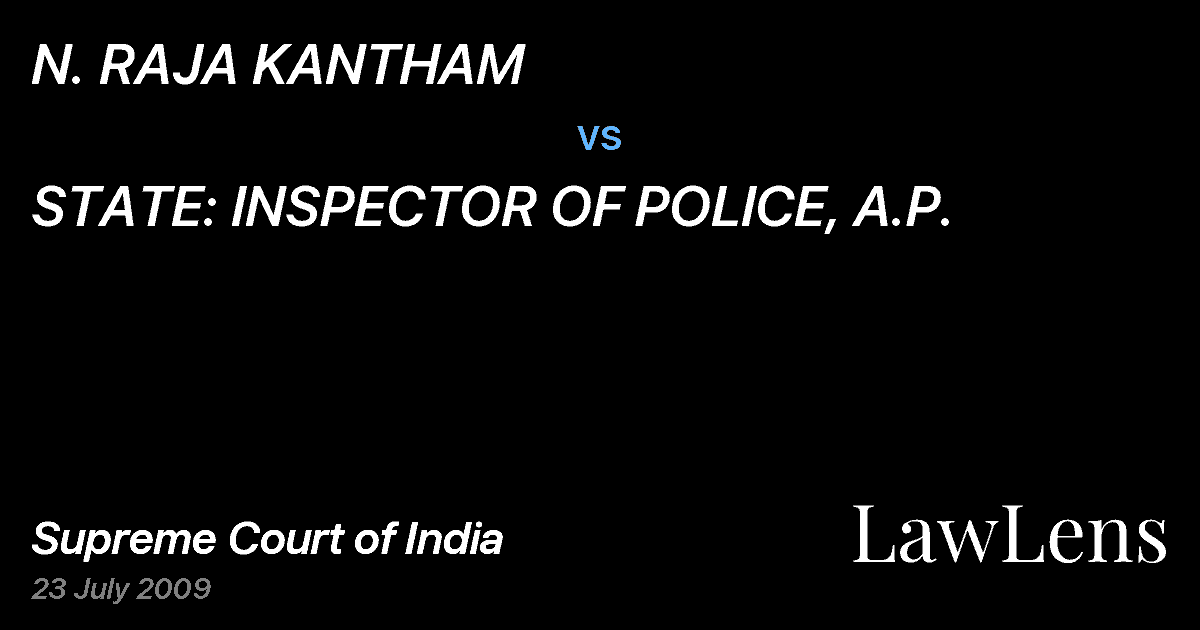 Preview image for N. RAJA KANTHAM vs. STATE: INSPECTOR OF POLICE, A.P.
