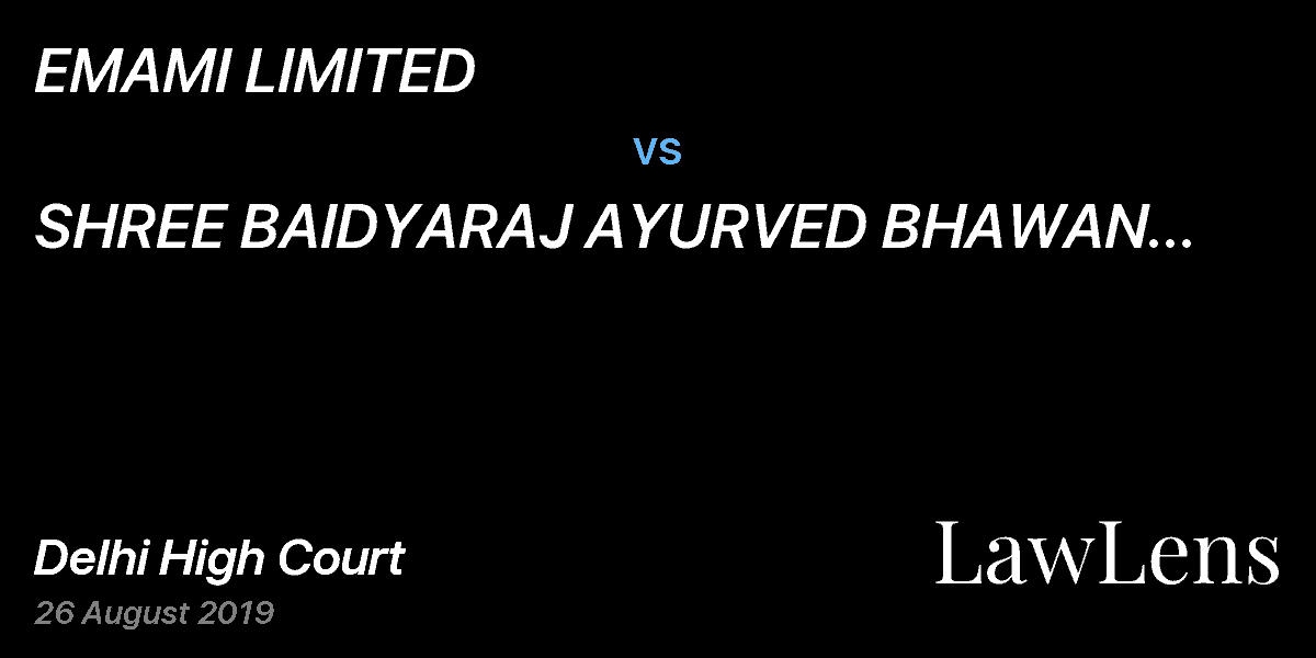 Preview image for EMAMI LIMITED  vs.  SHREE BAIDYARAJ AYURVED BHAWAN  PRIVATE LIMITED