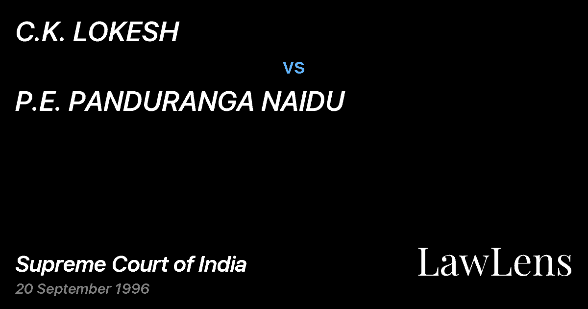 Preview image for C.K. LOKESH vs. P.E. PANDURANGA NAIDU