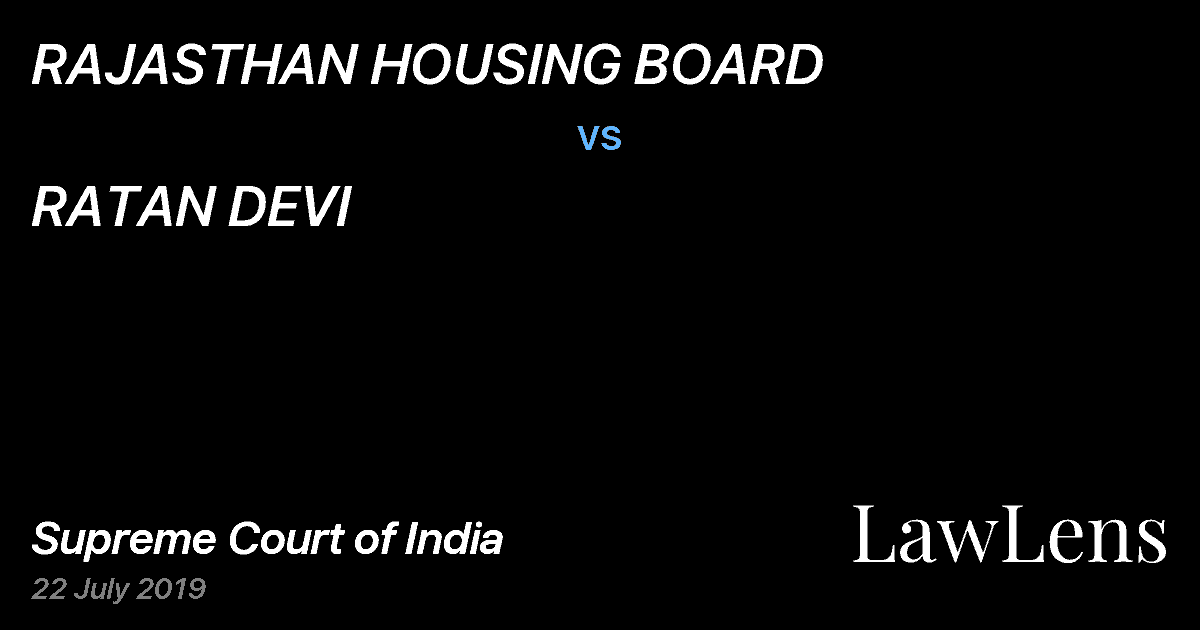 Preview image for RAJASTHAN HOUSING BOARD vs. RATAN DEVI