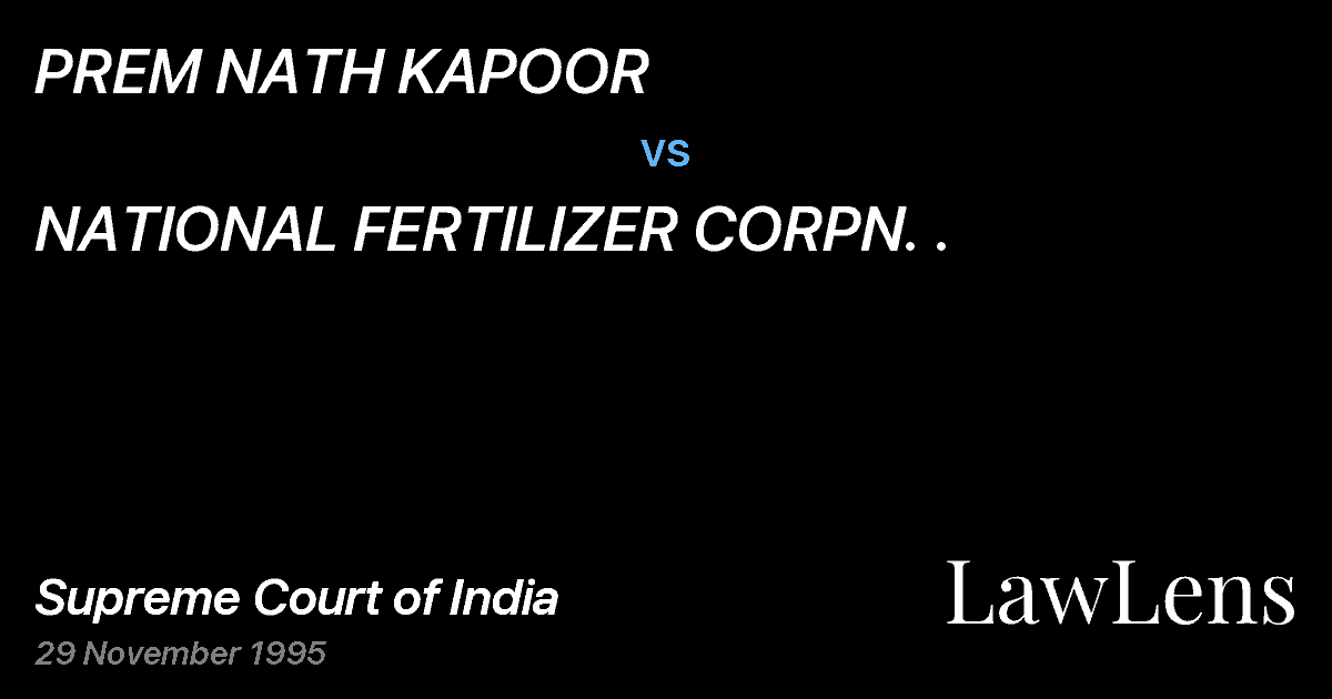 Preview image for PREM NATH KAPOOR vs. NATIONAL FERTILIZER CORPN. .
