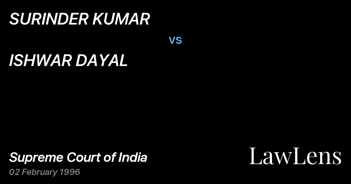 Preview image for SURINDER KUMAR vs. ISHWAR DAYAL