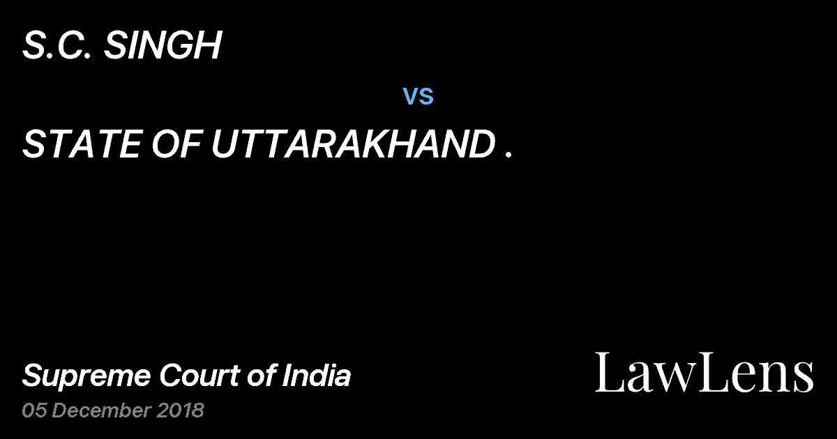 Preview image for S.C. SINGH vs. STATE OF UTTARAKHAND .