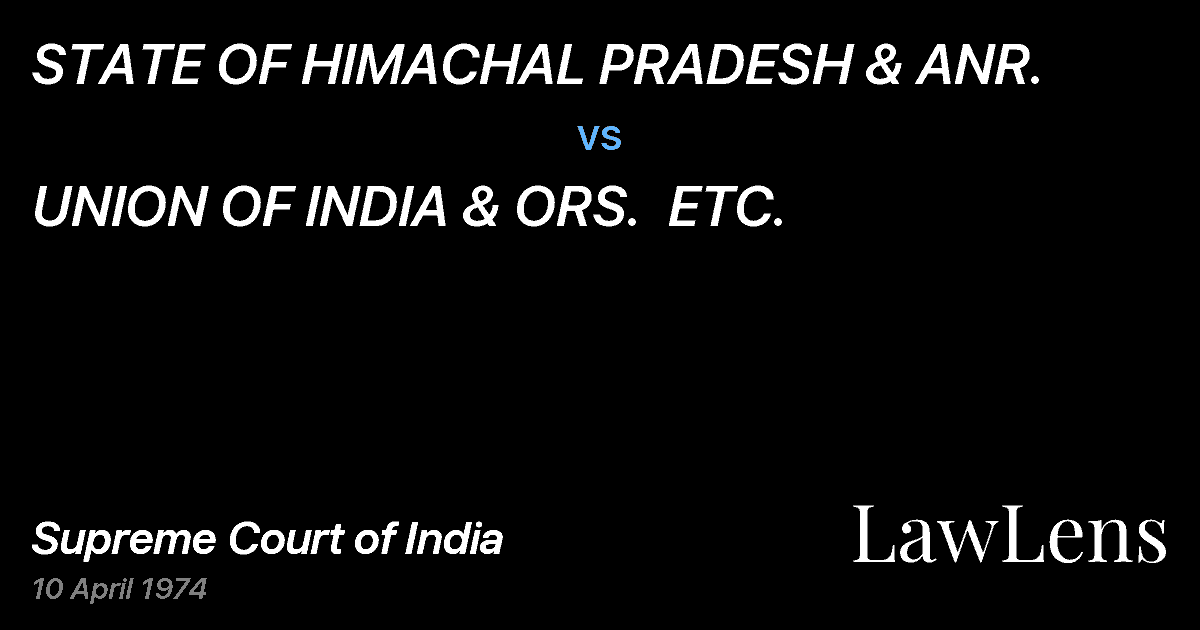 Preview image for STATE OF HIMACHAL PRADESH & ANR. vs. UNION OF INDIA & ORS.  ETC.