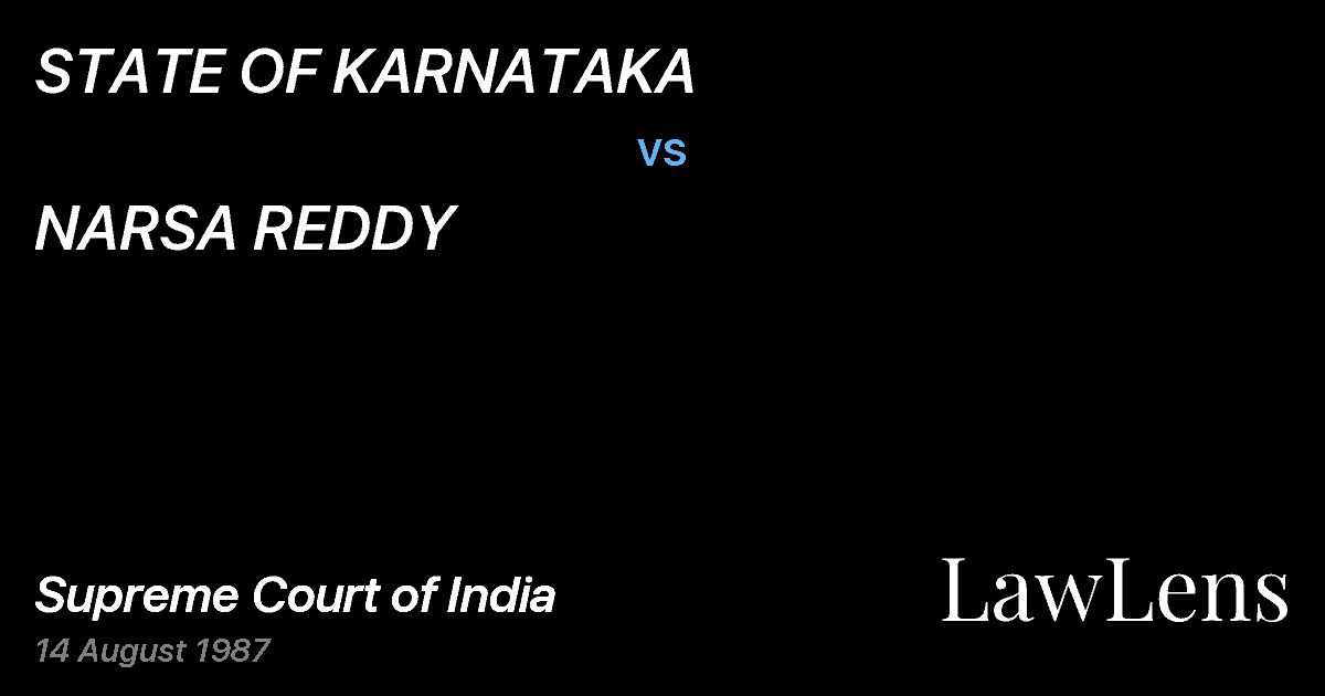 Preview image for STATE OF KARNATAKA vs. NARSA REDDY