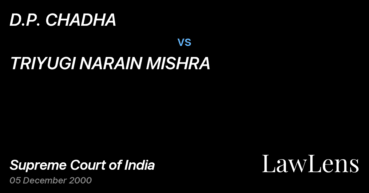 Preview image for D.P. CHADHA vs. TRIYUGI NARAIN MISHRA