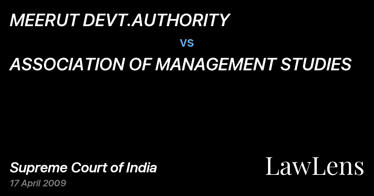 Preview image for MEERUT DEVT.AUTHORITY vs. ASSOCIATION OF MANAGEMENT STUDIES