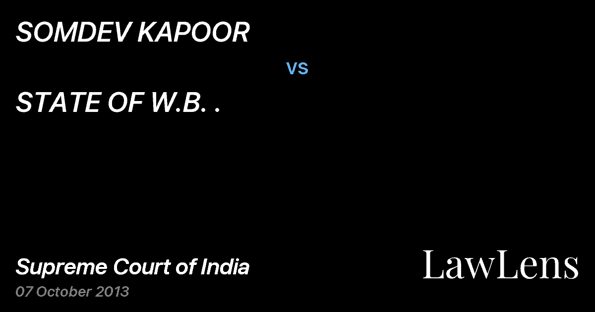 Preview image for SOMDEV KAPOOR vs. STATE OF W.B. .