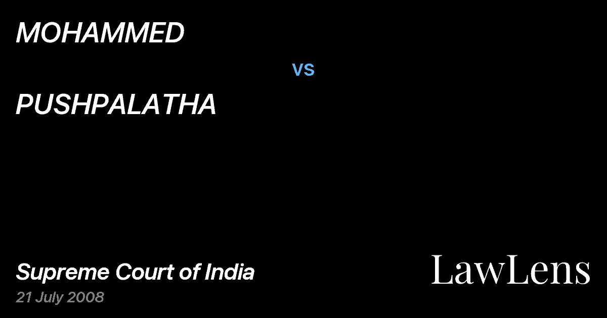 Preview image for MOHAMMED vs. PUSHPALATHA