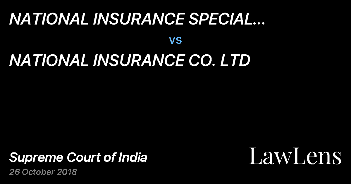 Preview image for NATIONAL INSURANCE SPECIAL VOLUNTARY RETIRED/ RETIRED EMPLOYEES ASSOCIATION vs. NATIONAL INSURANCE CO. LTD