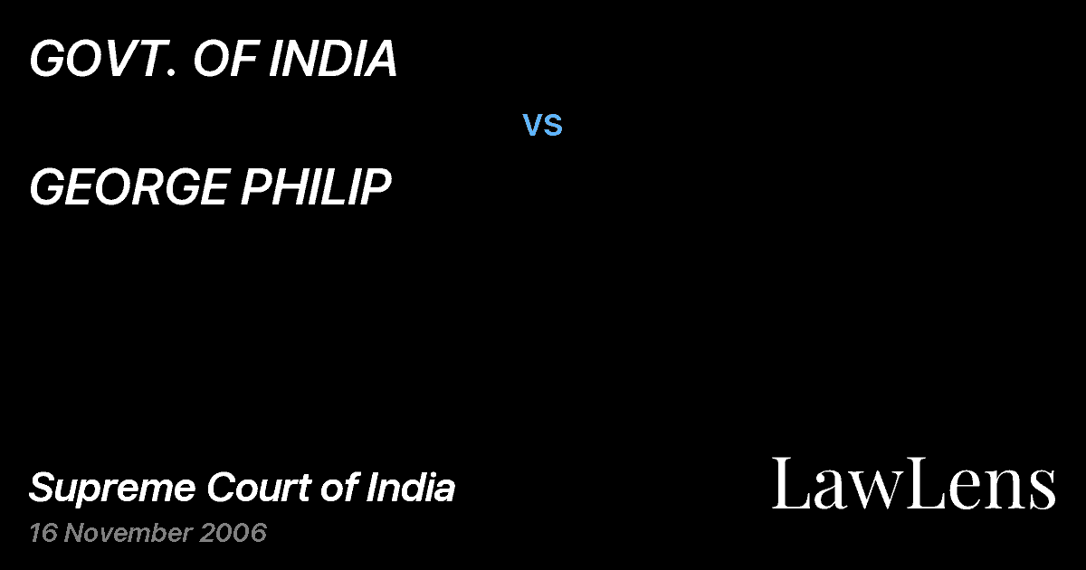 Preview image for GOVT. OF INDIA vs. GEORGE PHILIP