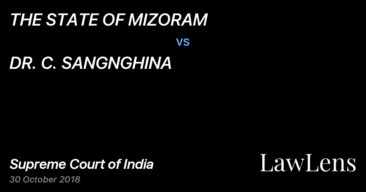 Preview image for THE STATE OF MIZORAM vs. DR. C. SANGNGHINA
