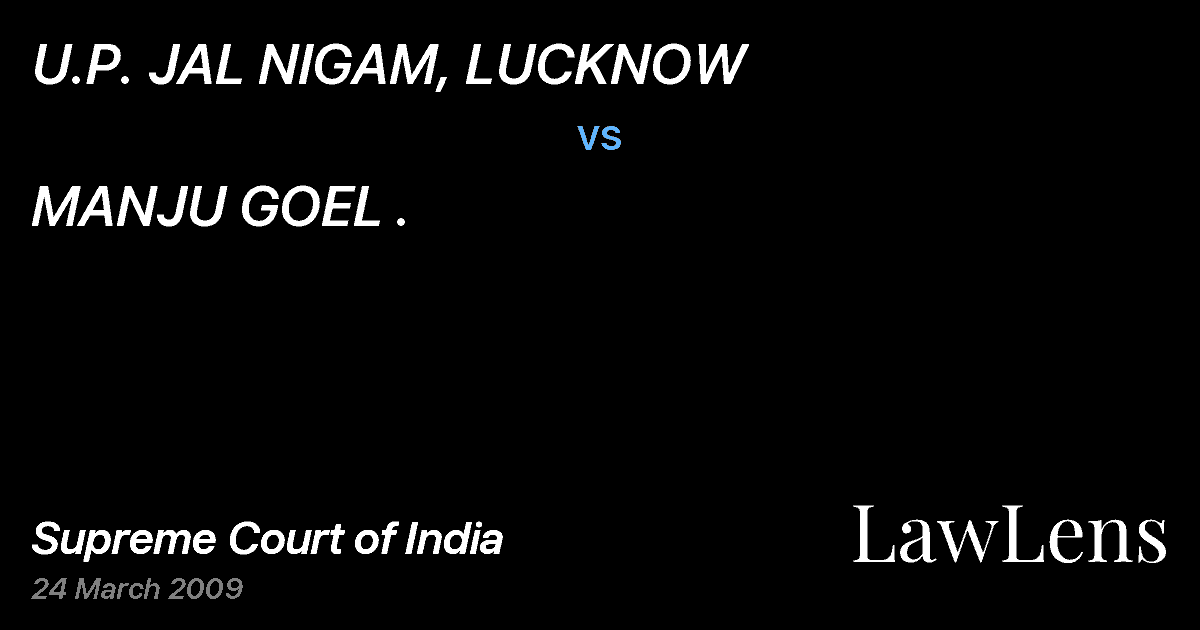 Preview image for U.P. JAL NIGAM, LUCKNOW vs. MANJU GOEL .