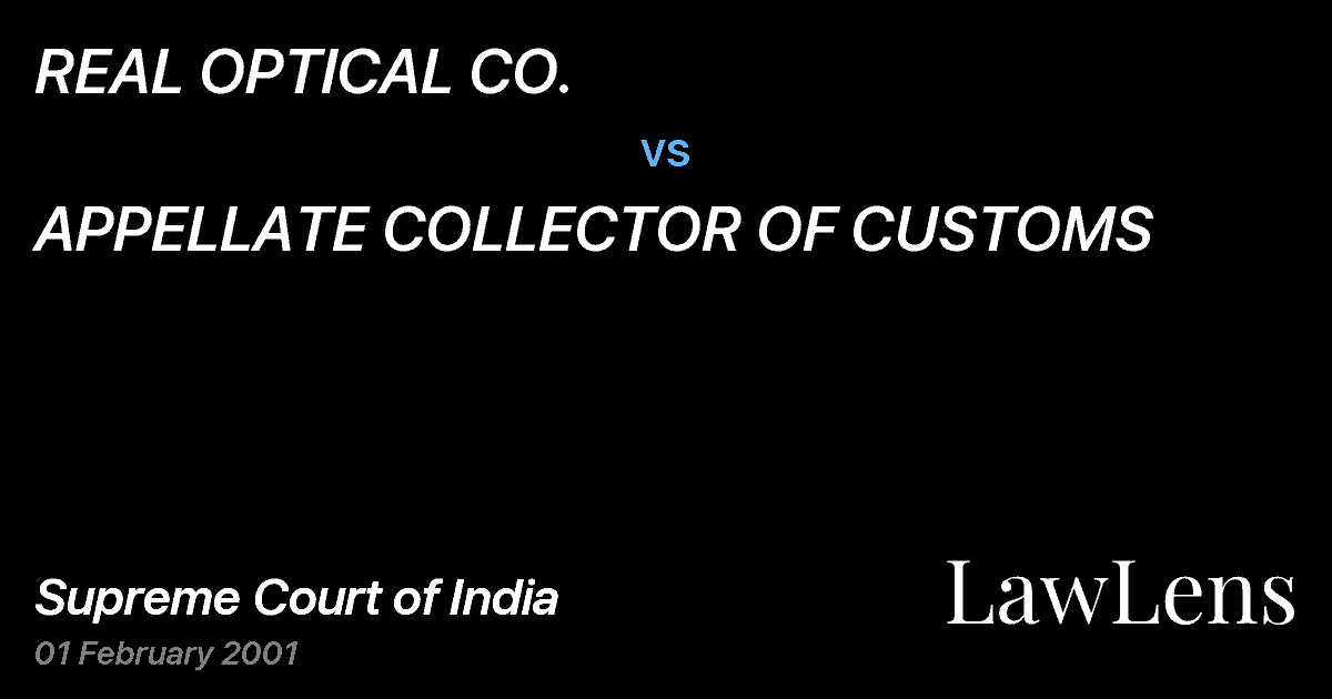 Preview image for REAL OPTICAL CO. vs. APPELLATE COLLECTOR OF CUSTOMS