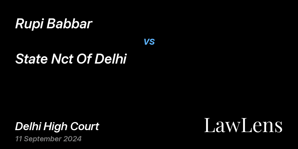 Preview image for Rupi Babbar vs. State Nct Of Delhi