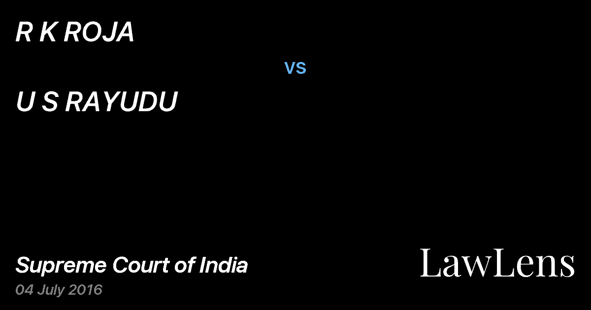 Preview image for R K ROJA vs. U S RAYUDU