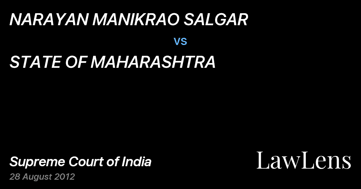 Preview image for NARAYAN MANIKRAO SALGAR vs. STATE OF MAHARASHTRA