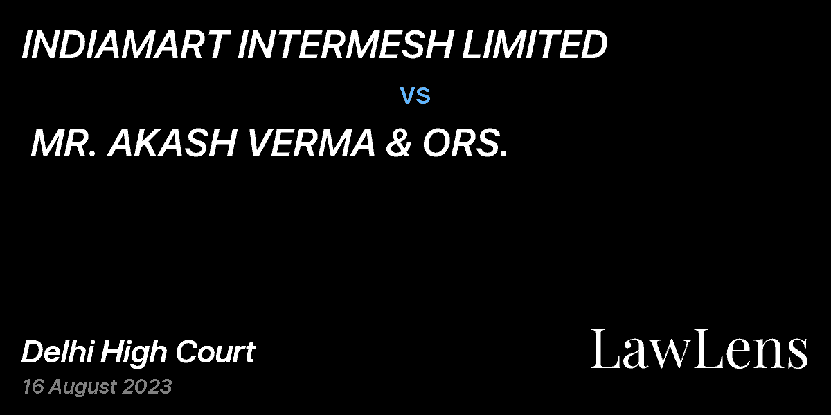 Preview image for INDIAMART INTERMESH LIMITED vs. MR. AKASH VERMA & ORS.