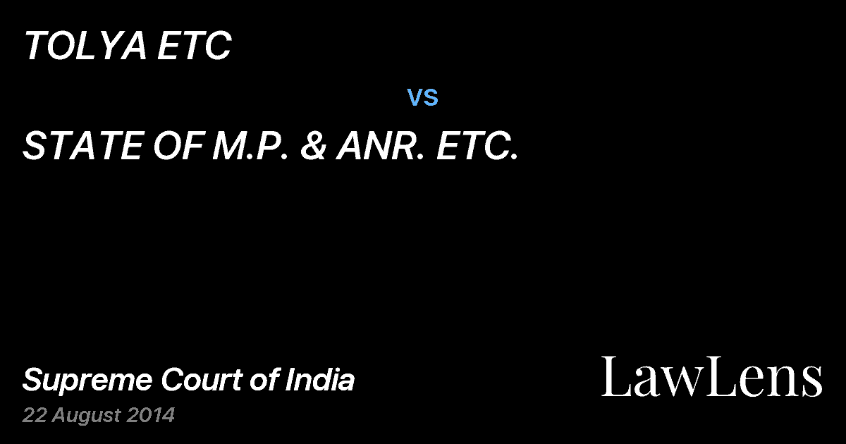Preview image for TOLYA ETC vs. STATE OF M.P. & ANR. ETC.