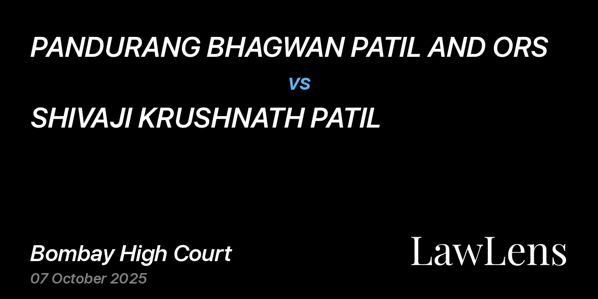 Preview image for PANDURANG BHAGWAN PATIL AND ORS vs. SHIVAJI KRUSHNATH PATIL