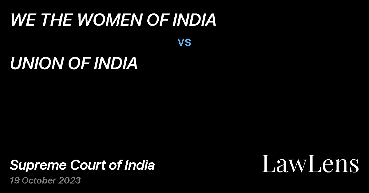 Preview image for WE THE WOMEN OF INDIA vs. UNION OF INDIA