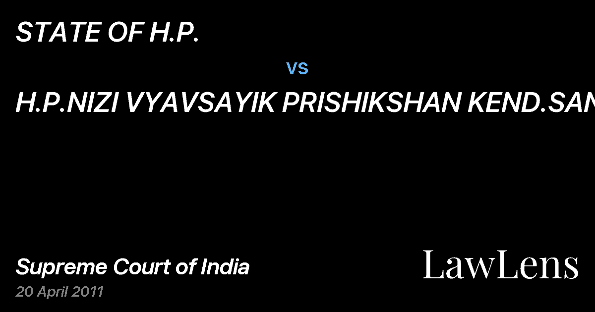 Preview image for STATE OF H.P. vs. H.P.NIZI VYAVSAYIK PRISHIKSHAN KEND.SANG