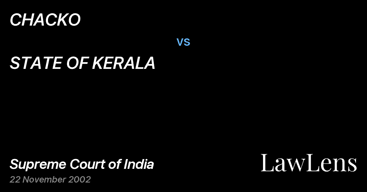 Preview image for CHACKO vs. STATE OF KERALA
