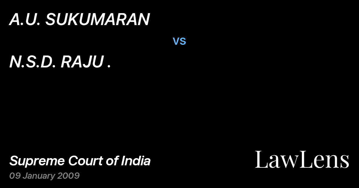 Preview image for A.U. SUKUMARAN vs. N.S.D. RAJU .