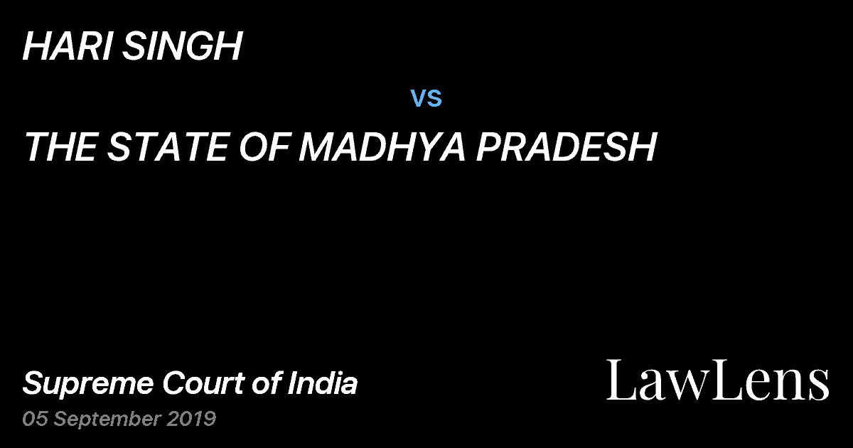 Preview image for HARI SINGH vs. THE STATE OF MADHYA PRADESH