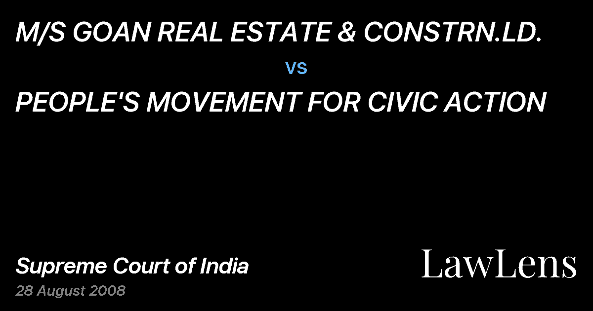 Preview image for M/S GOAN REAL ESTATE & CONSTRN.LD. vs. PEOPLE'S MOVEMENT FOR CIVIC ACTION