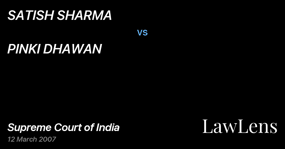 Preview image for SATISH SHARMA vs. PINKI DHAWAN