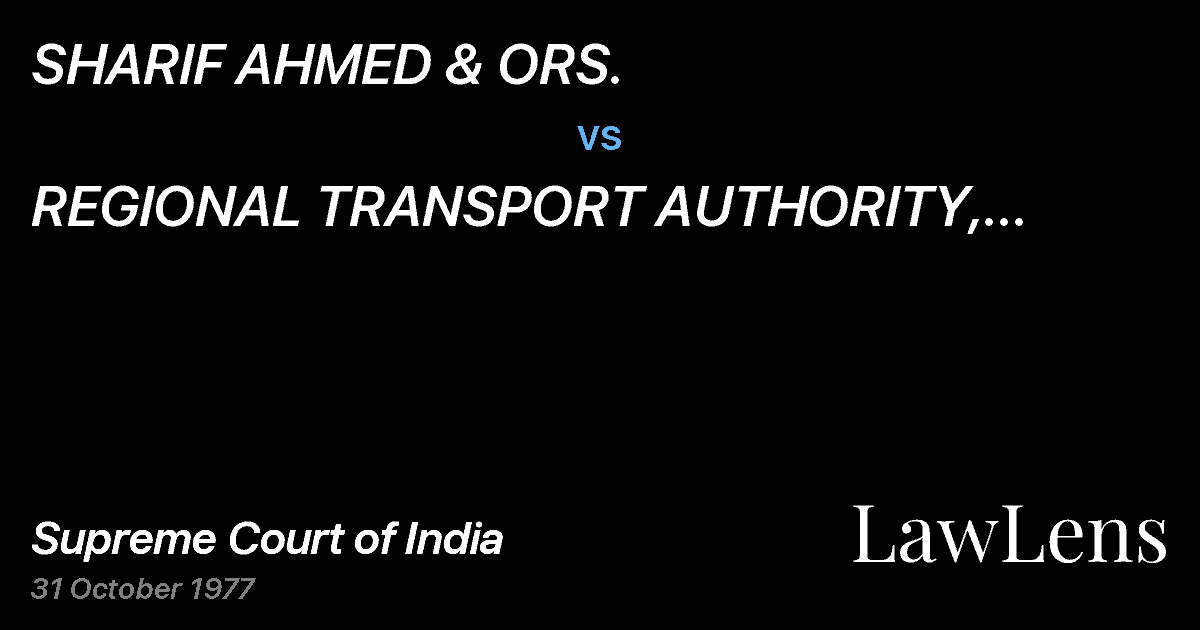Preview image for SHARIF AHMED & ORS. vs. REGIONAL TRANSPORT AUTHORITY, MEERUT & ORS.