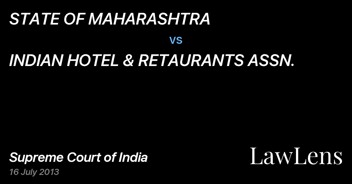 Preview image for STATE OF MAHARASHTRA vs. INDIAN HOTEL & RETAURANTS ASSN.
