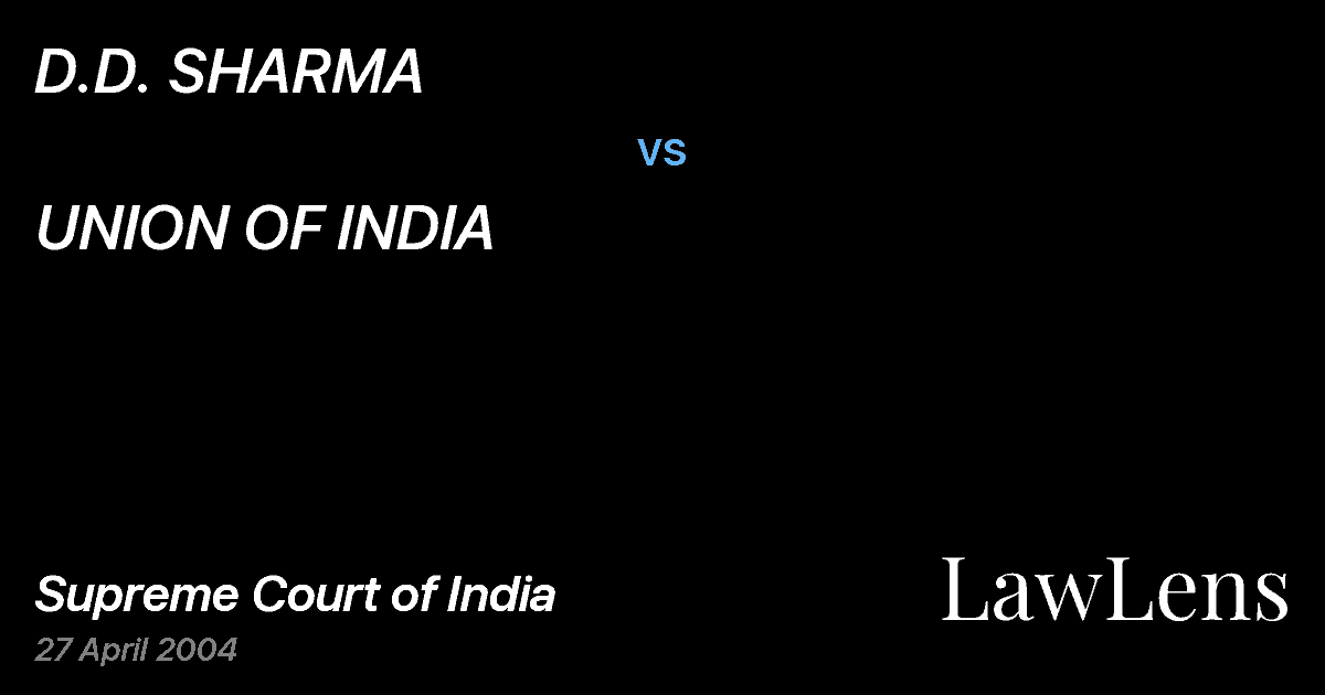 Preview image for D.D. SHARMA vs. UNION OF INDIA