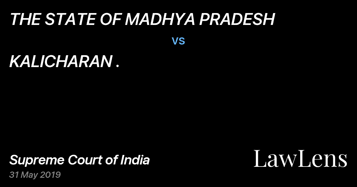 Preview image for THE STATE OF MADHYA PRADESH vs. KALICHARAN .