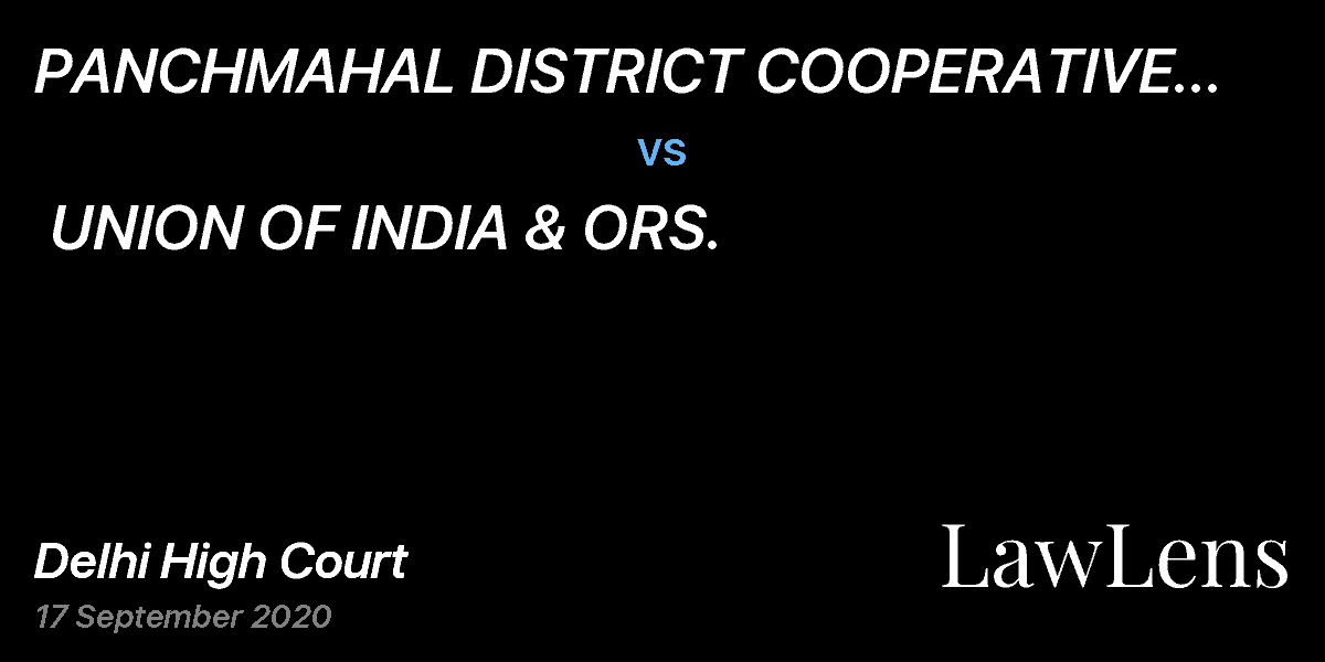 Preview image for PANCHMAHAL DISTRICT COOPERATIVE MILK PRODUCERS UNION LTD & ORS. vs. UNION OF INDIA & ORS.