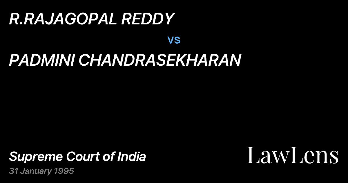 Preview image for R.RAJAGOPAL REDDY vs. PADMINI CHANDRASEKHARAN
