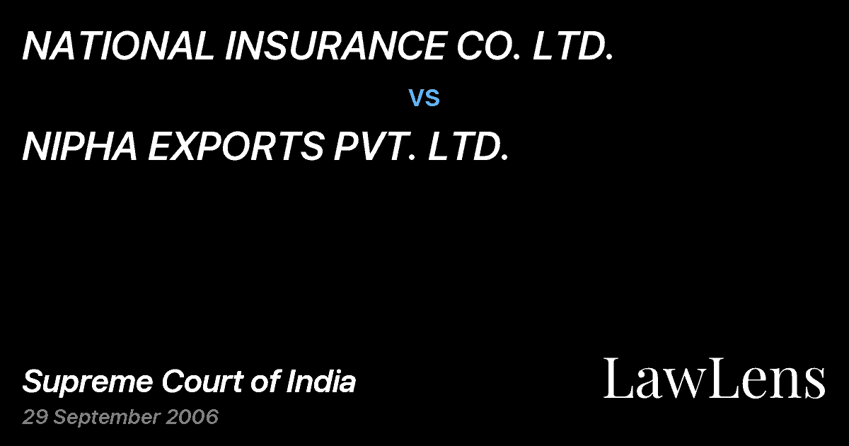 Preview image for NATIONAL INSURANCE CO. LTD. vs. NIPHA EXPORTS PVT. LTD.