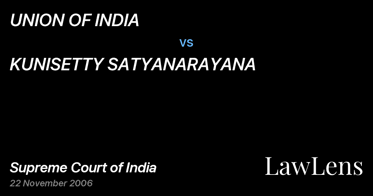 Preview image for UNION OF INDIA vs. KUNISETTY SATYANARAYANA